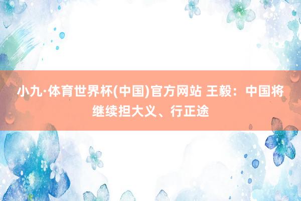 小九·体育世界杯(中国)官方网站 王毅：中国将继续担大义、行正途