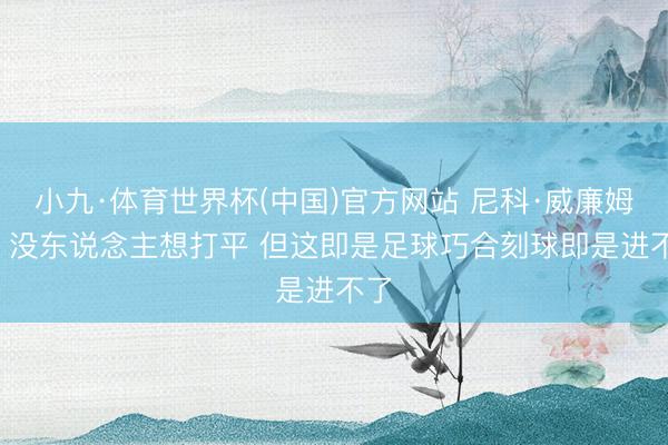 小九·体育世界杯(中国)官方网站 尼科·威廉姆斯: 没东说念主想打平 但这即是足球巧合刻球即是进不了